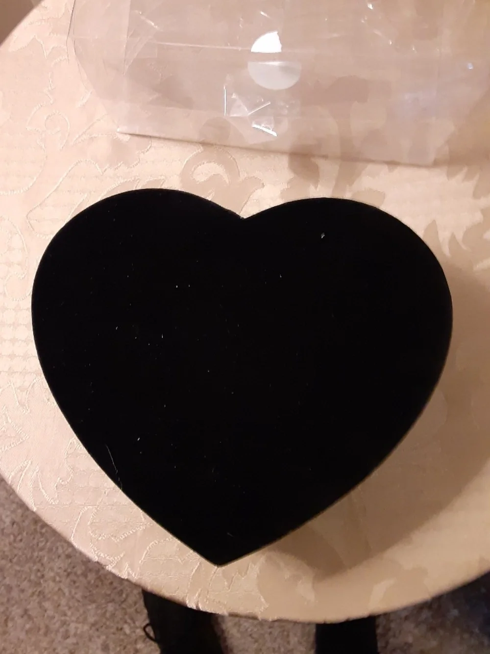 Black Velvet Heart Shaped Nesting Box Set